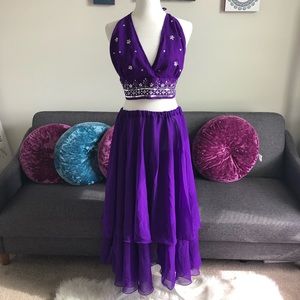 Moon Dance Purple Two Piece Sequined Set